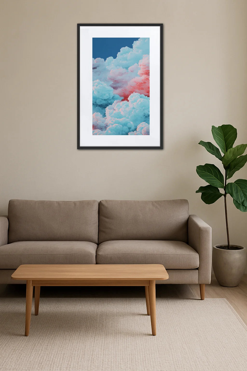 Tableau Abstrait Nuages