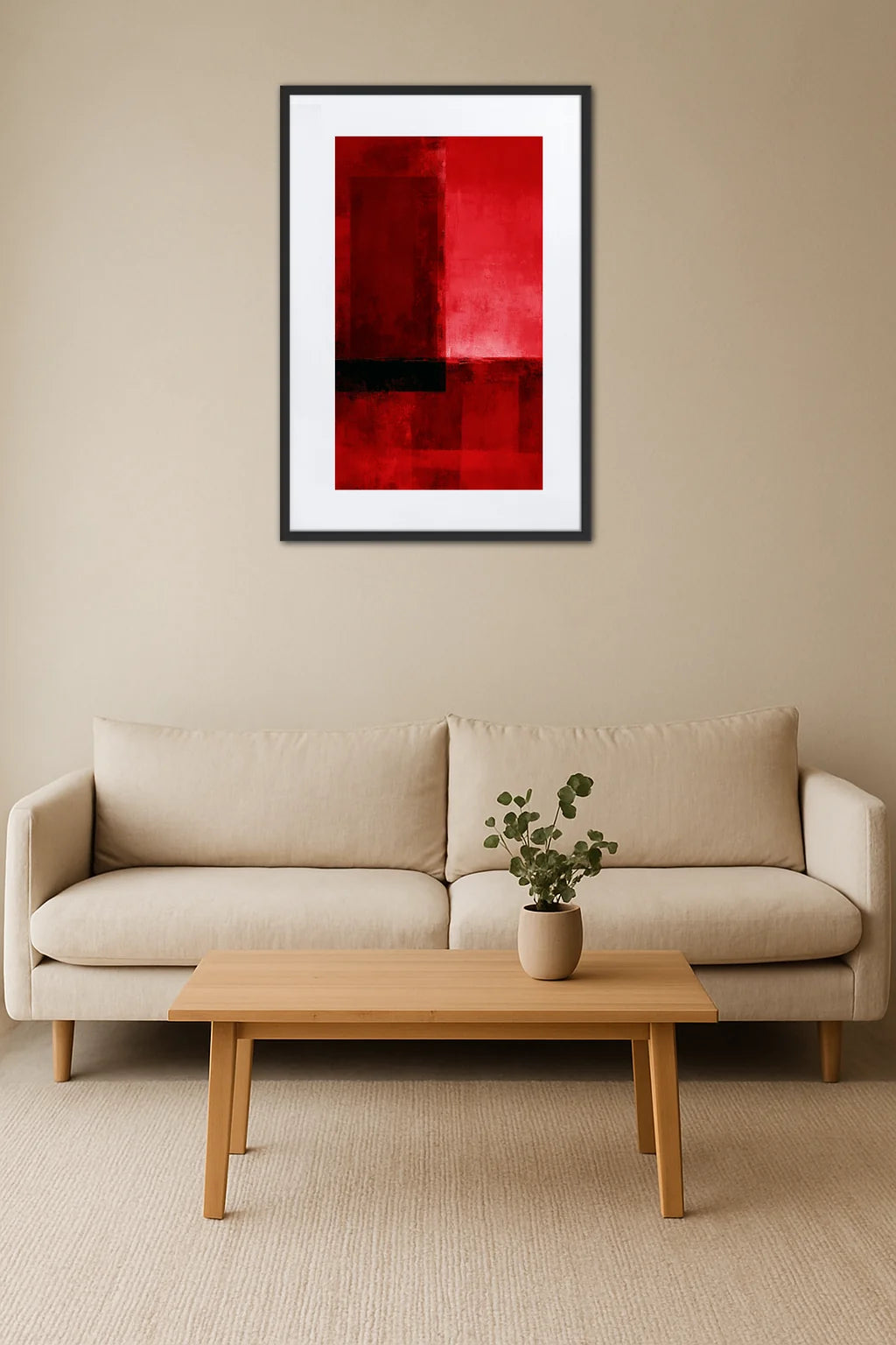 Tableau Abstrait Rouge