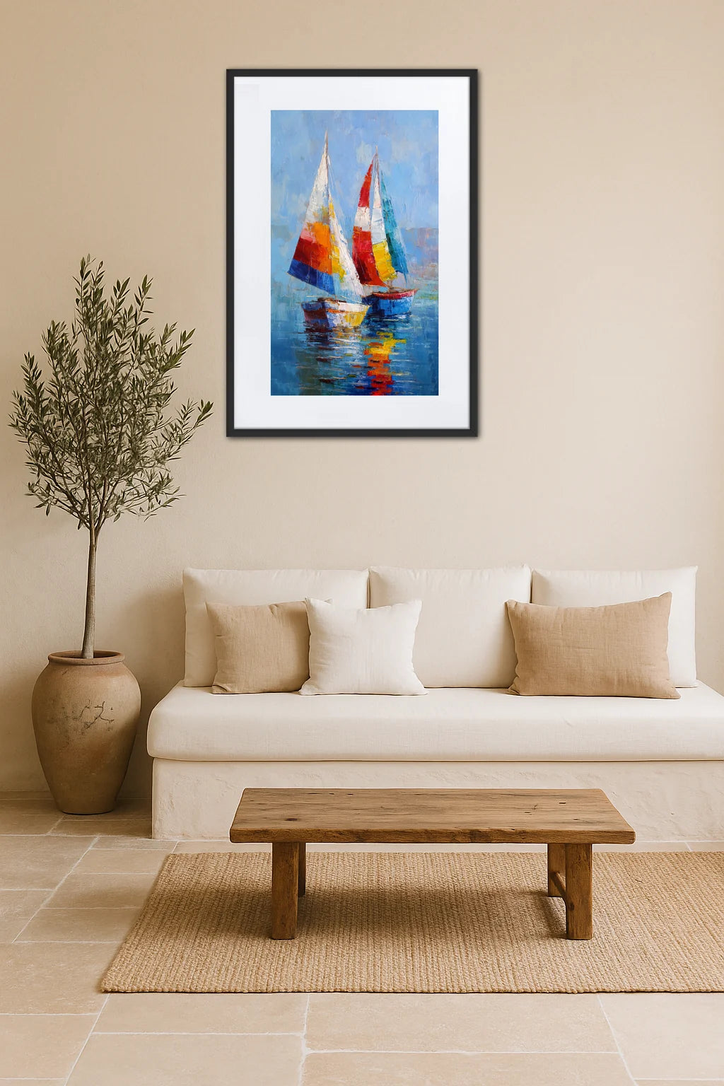 Tableau Abstrait Voiliers