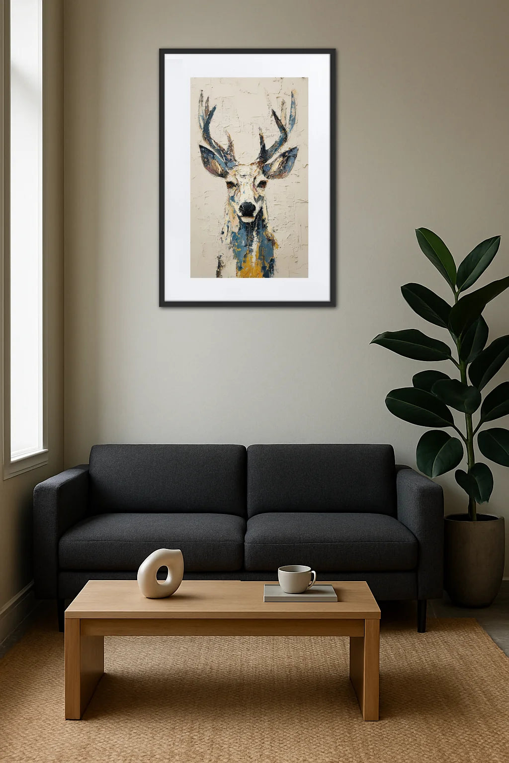Tableau Cerf Abstrait