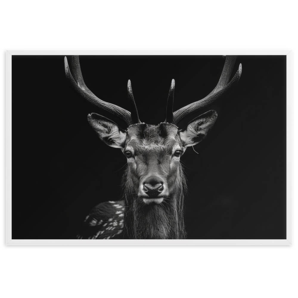 Tableau Cerf Fond Noir