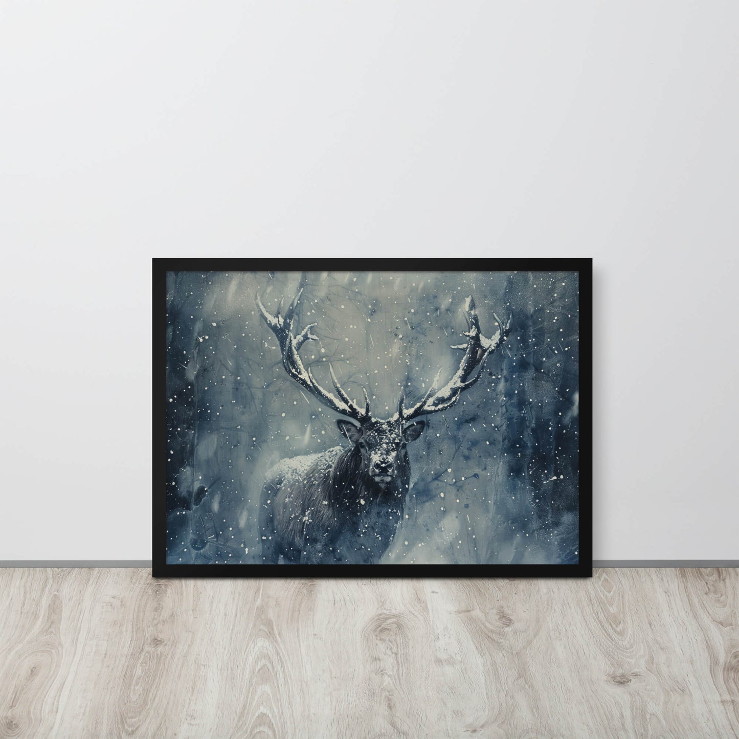 Tableau Cerf Tempête De Neige