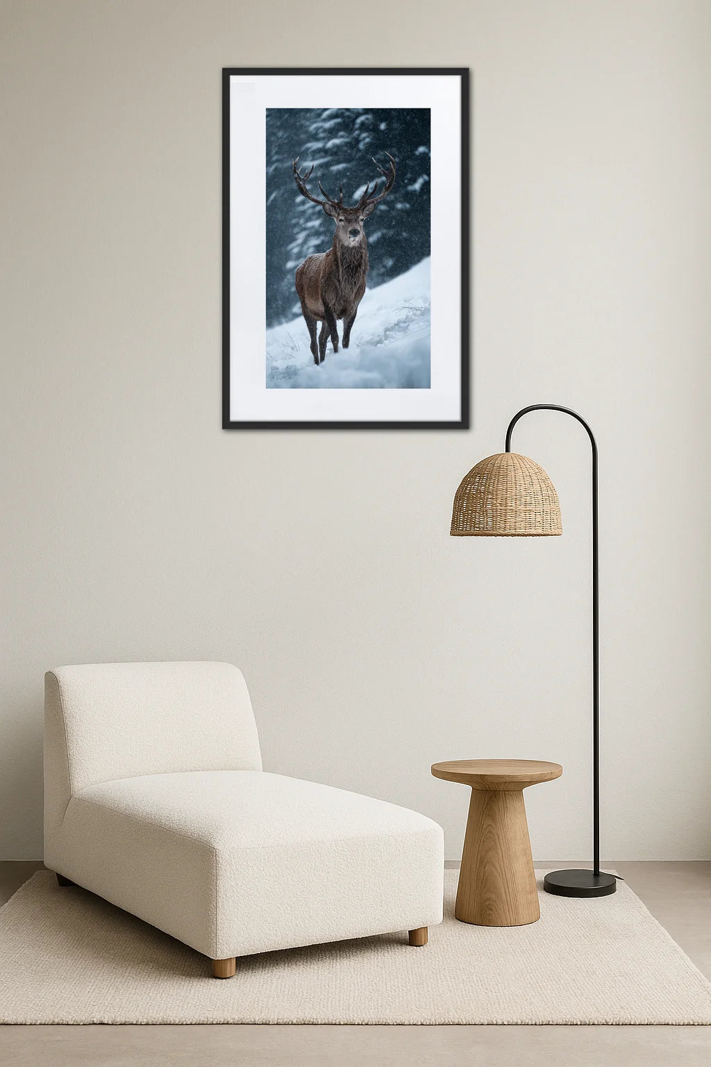 Tableau Cerf Neige