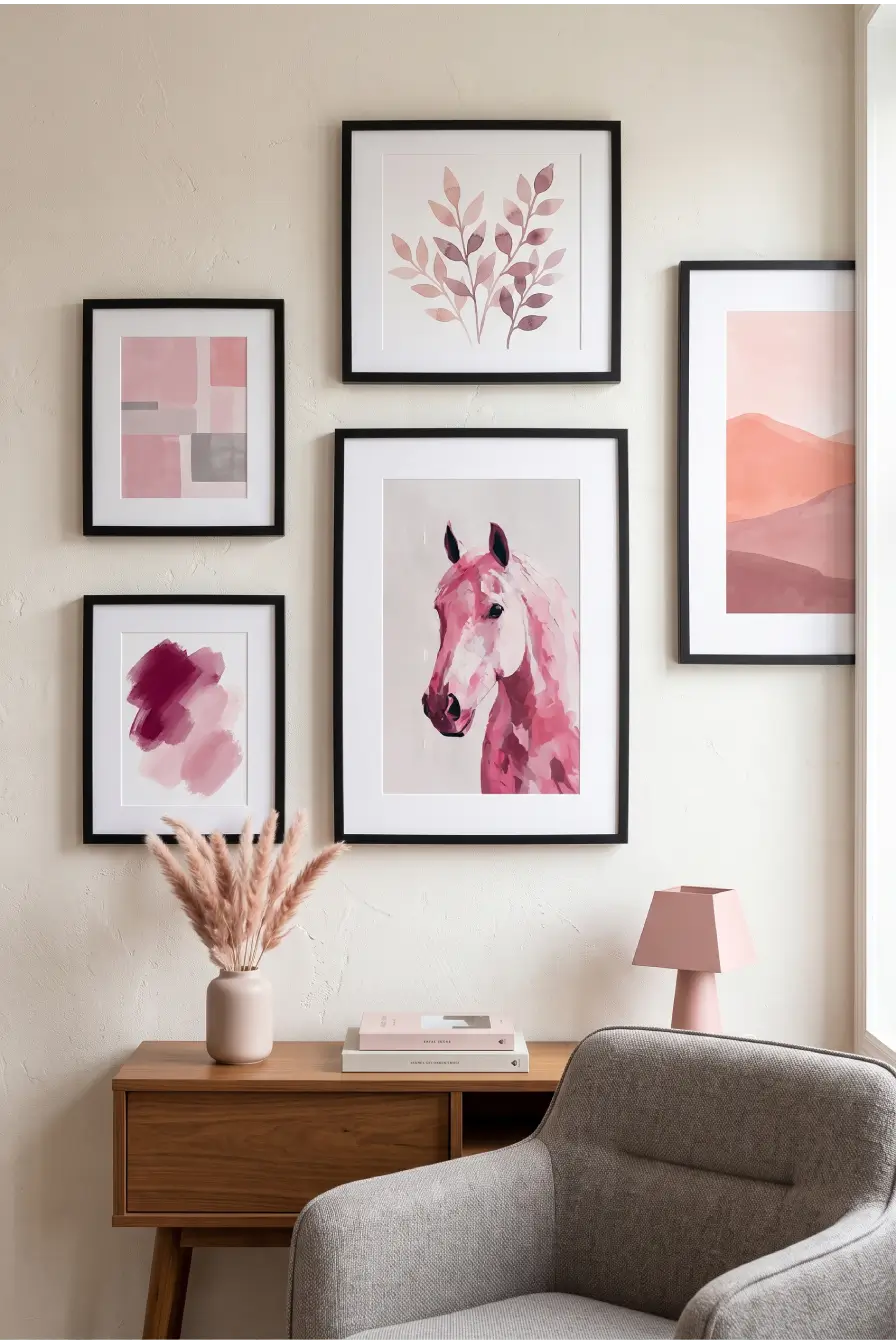 Tableau Cheval Rose