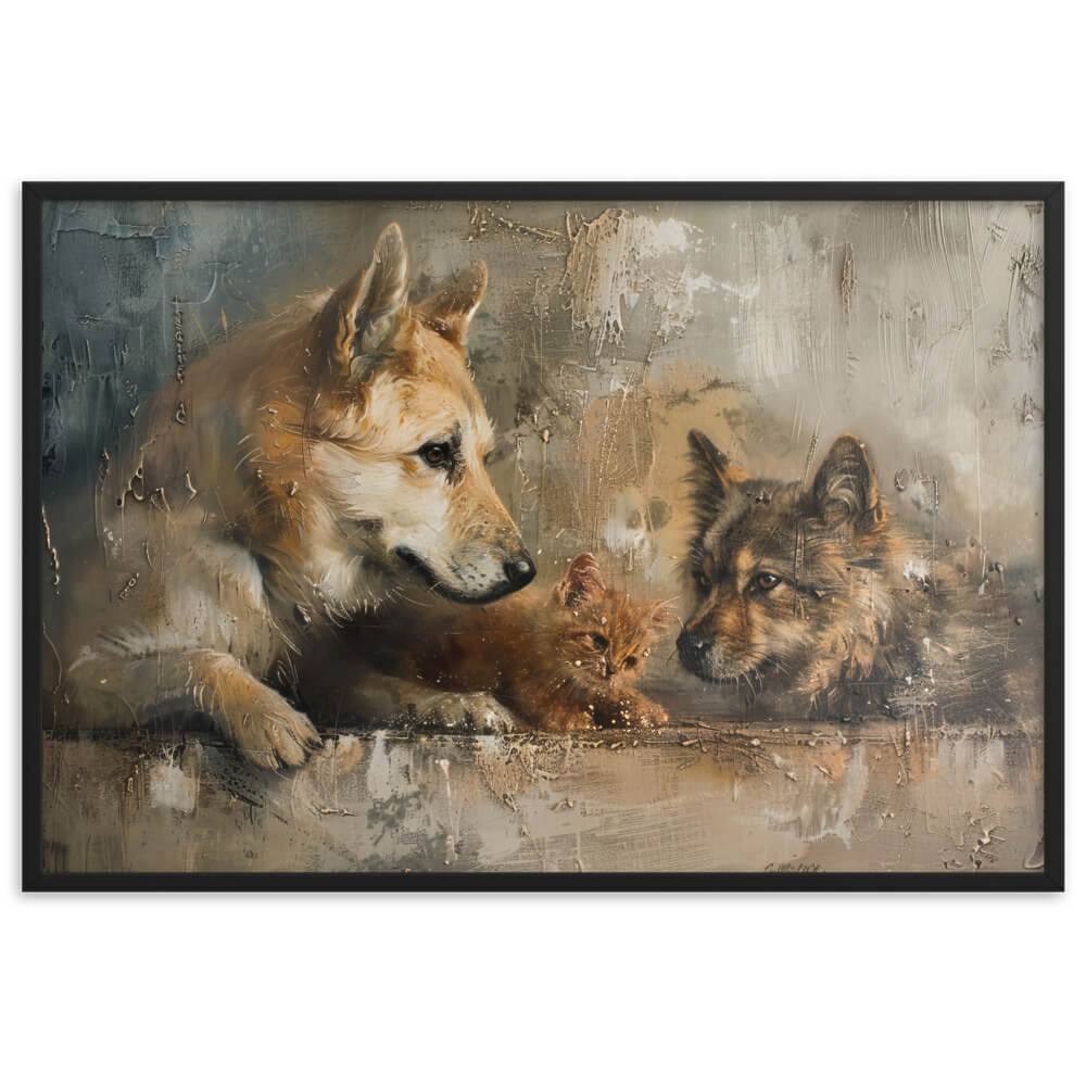 Tableau chien chat