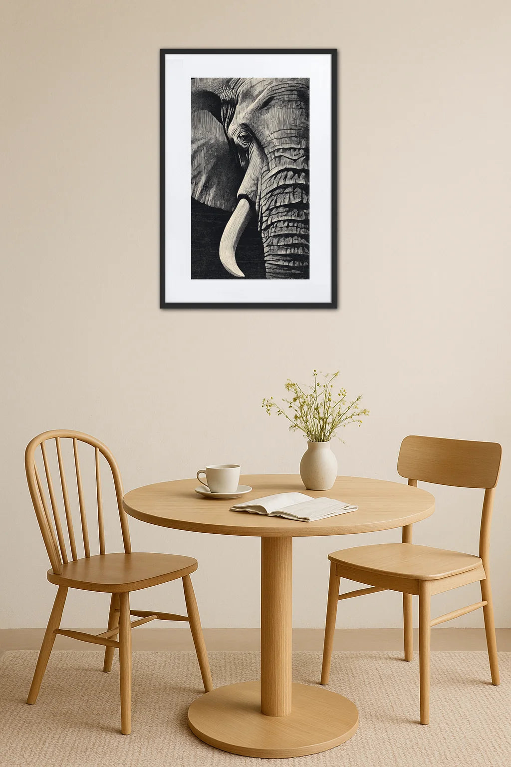 Tableau éléphant portrait