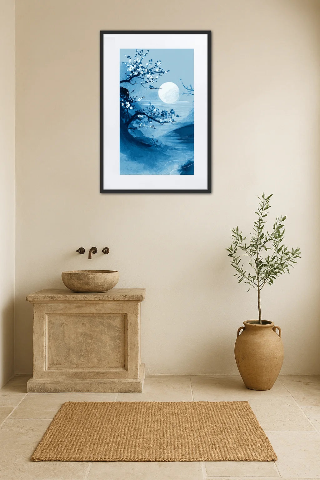 Tableau Japonais Bleu