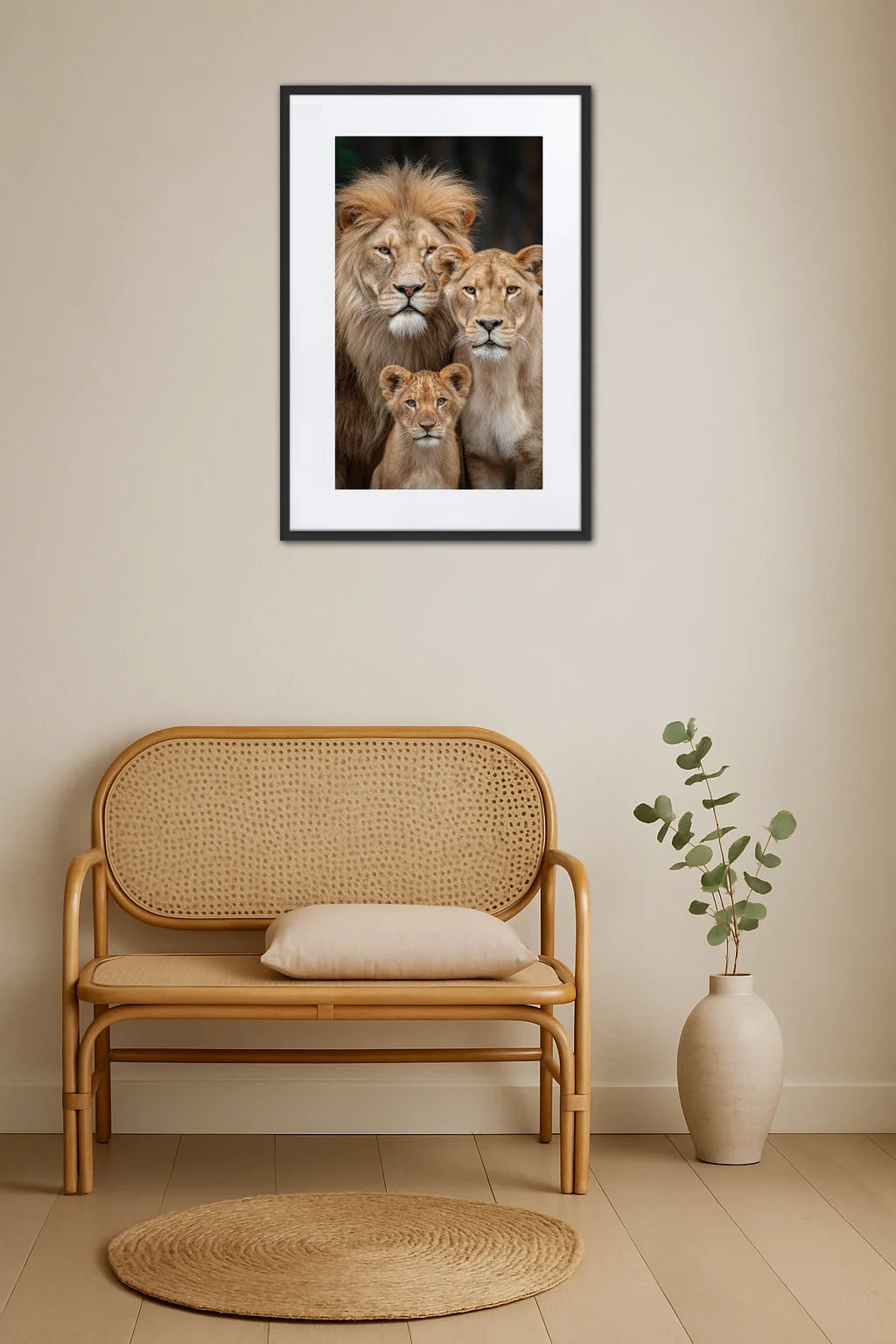 Tableau Lion Lionne Lionceau