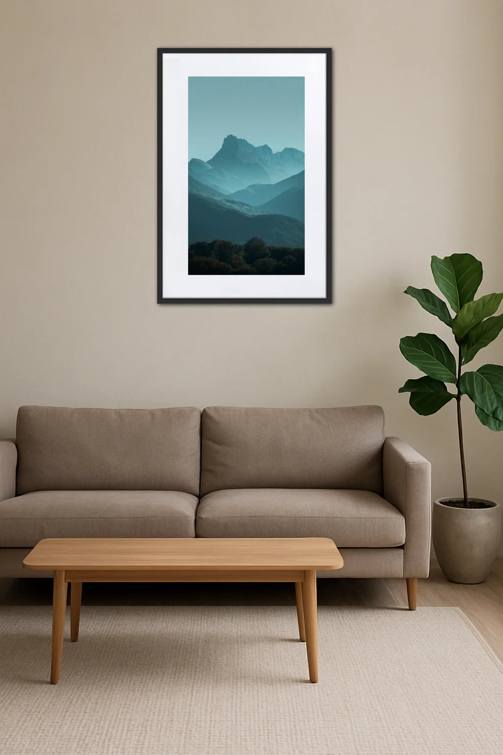 Tableau Montagne Vert