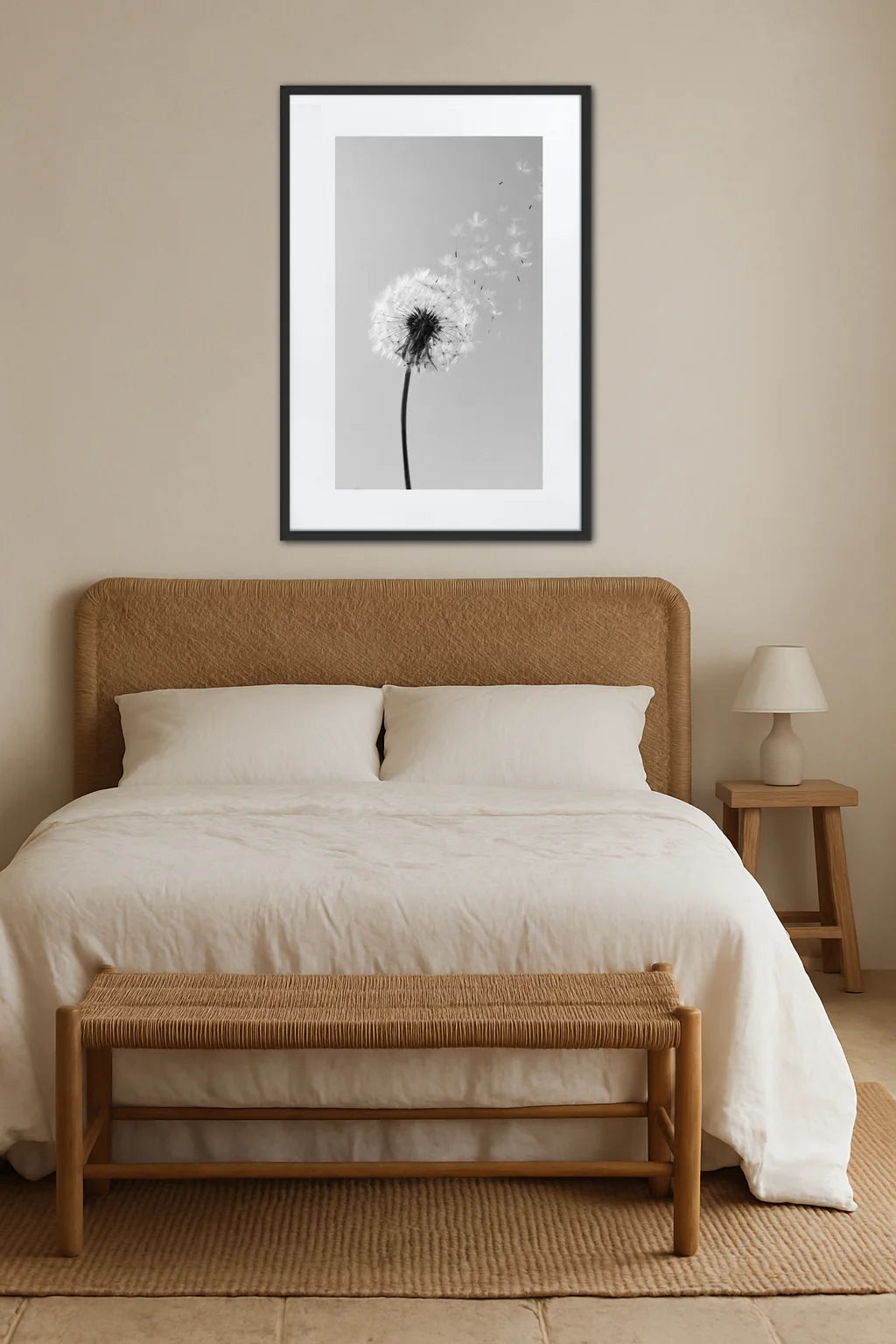 Tableau Noir Et Blanc Fleur