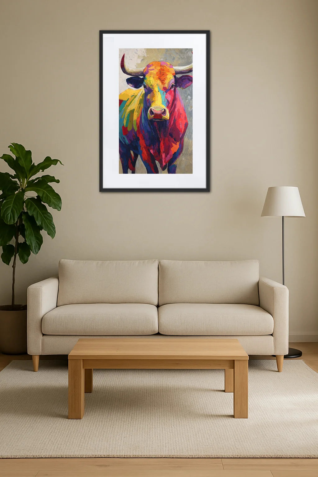 Tableau Pop Art Taureau