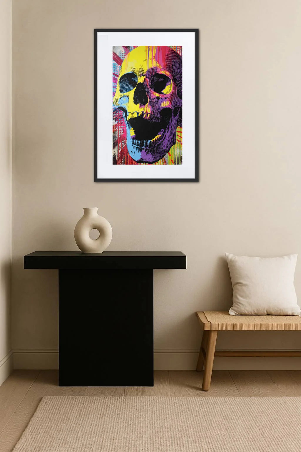 Tableau Pop Art Tete De Mort