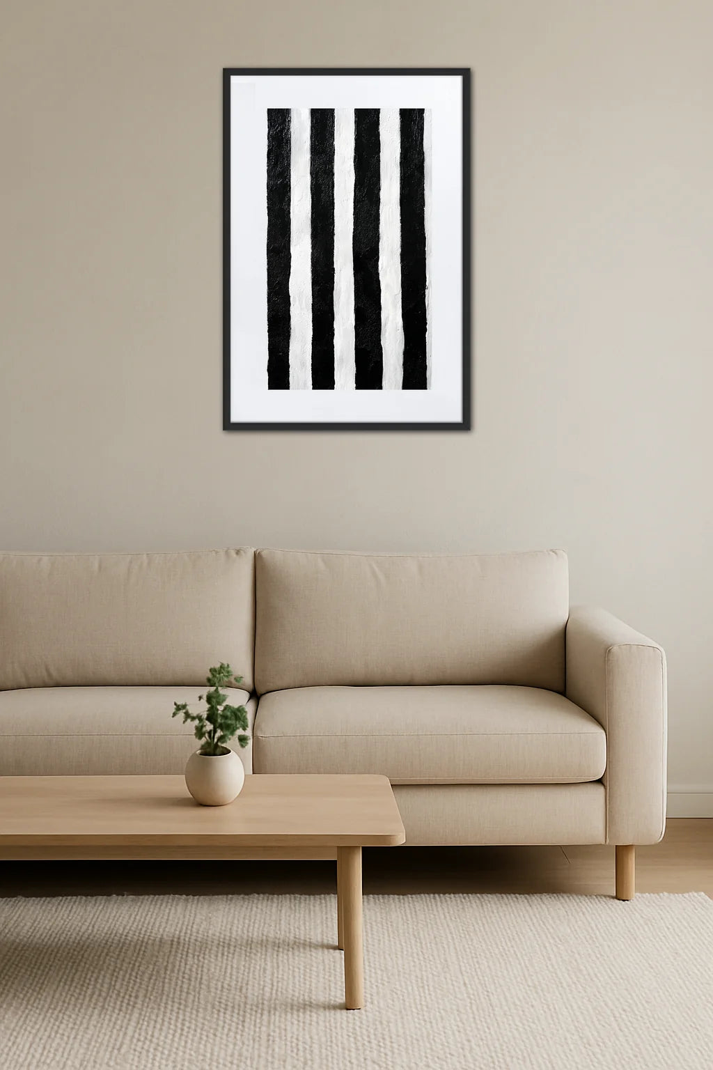 Tableau Rayure Noir Et Blanc