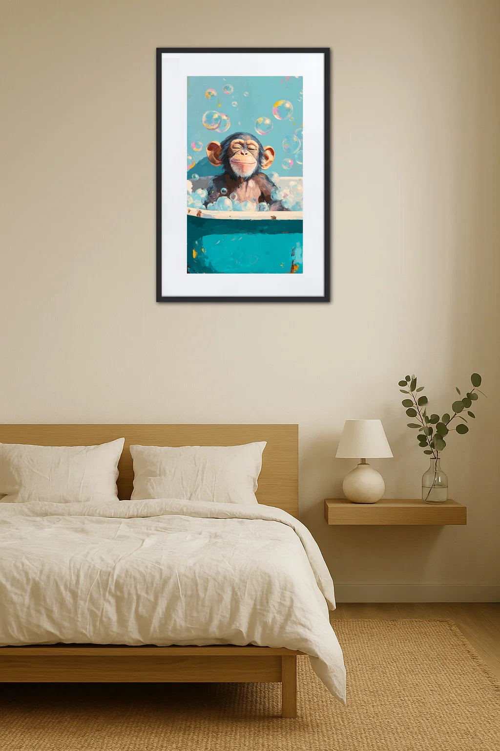 Tableau Singe Baignoire