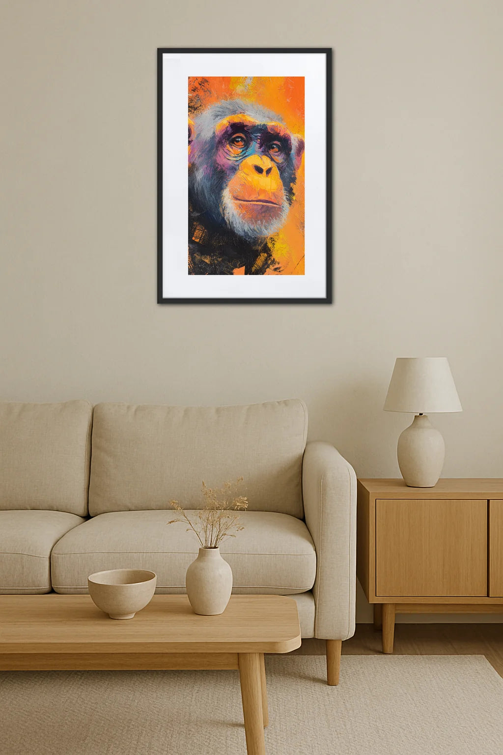 Tableau Singe Orange