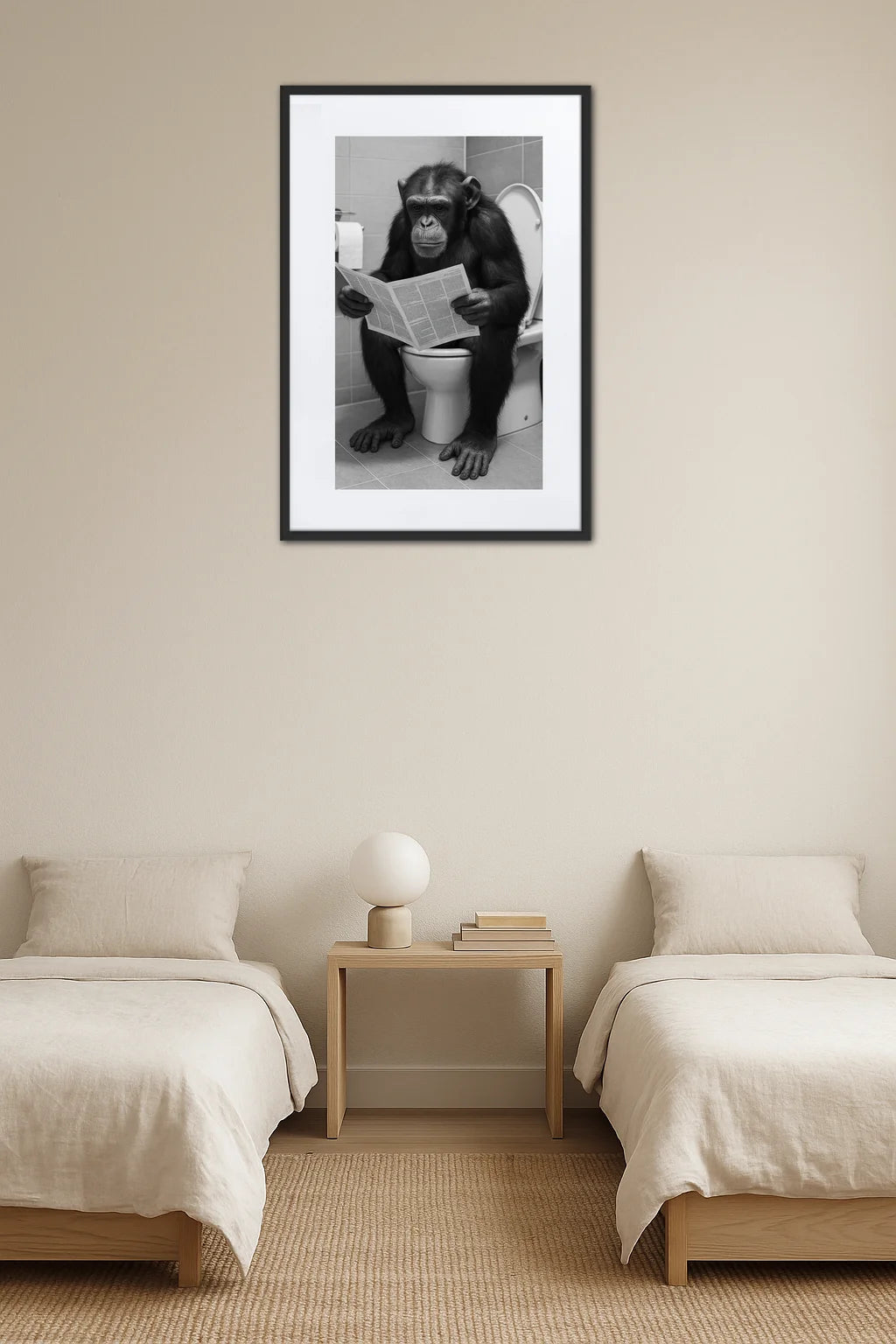 Tableau Singe Toilette