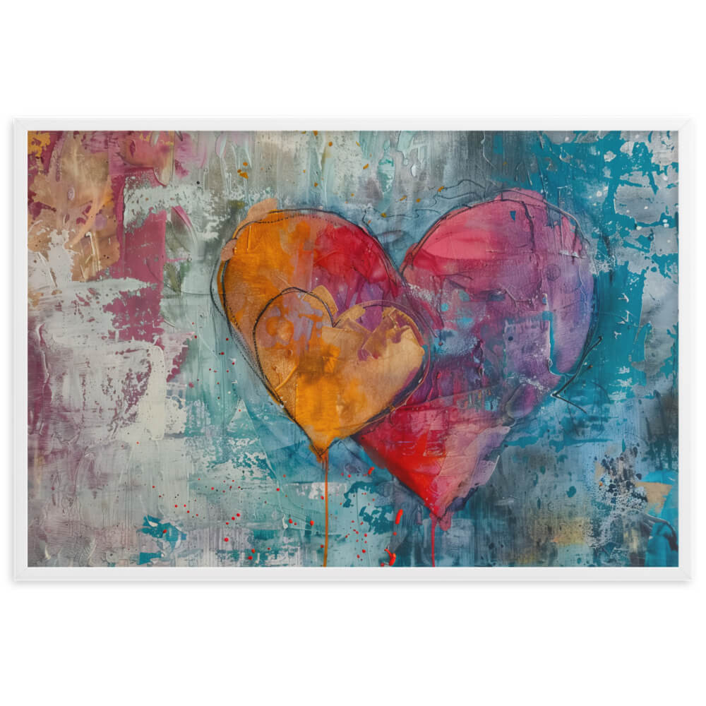 Tableau Amour Double Coeur