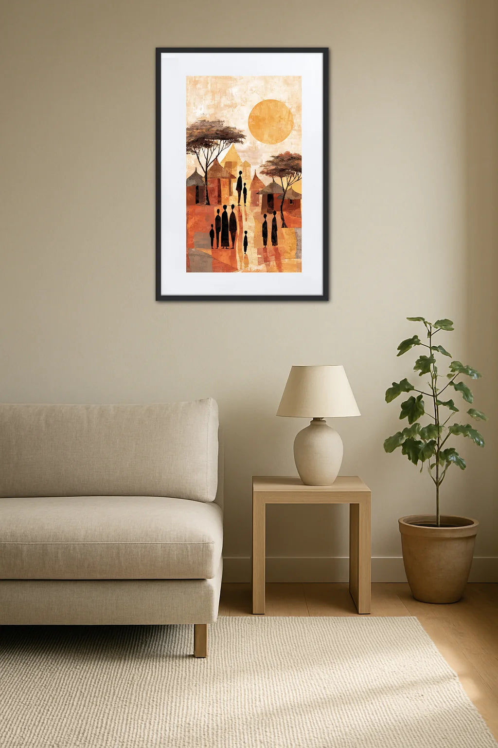 Tableau Village Africain