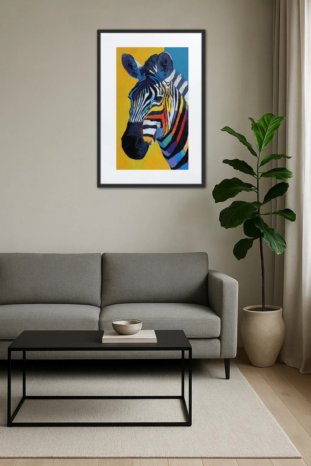 Tableau Zèbre Pop Art