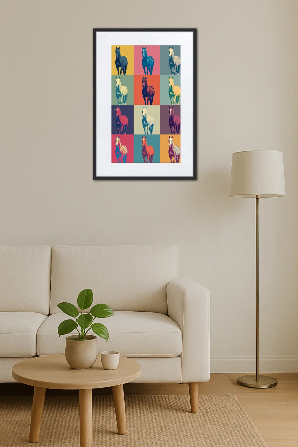 Toile cheval pop art