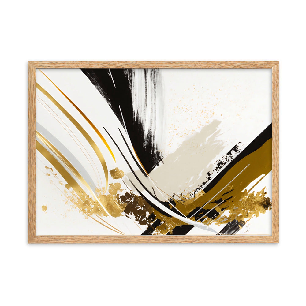 Tableau Abstrait Blanc Et Or