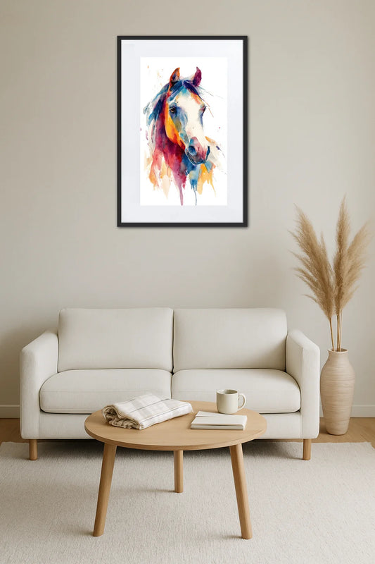 Peinture cheval aquarelle