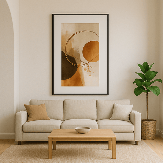 Tableau Abstrait Beige