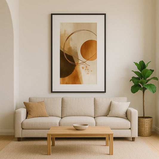 Tableau Abstrait Beige