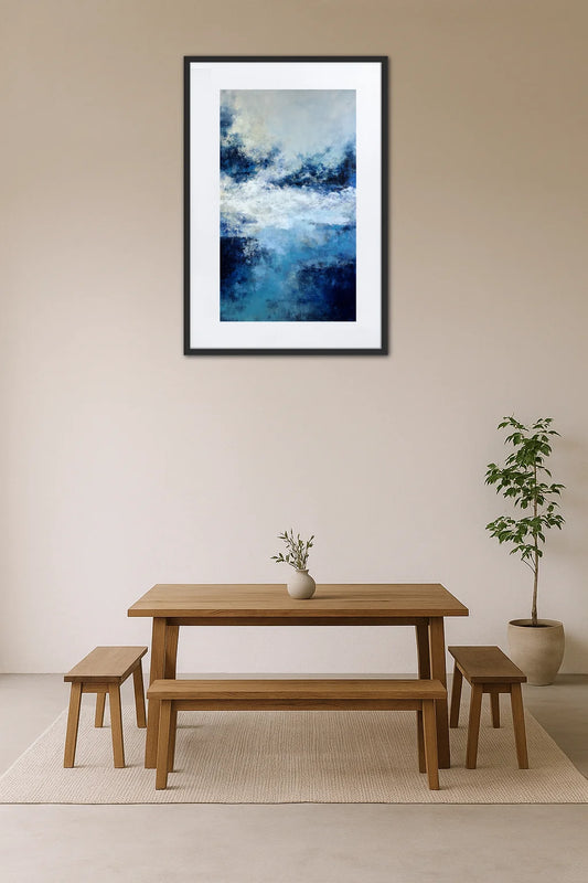 Tableau Abstrait Bleu Et Blanc