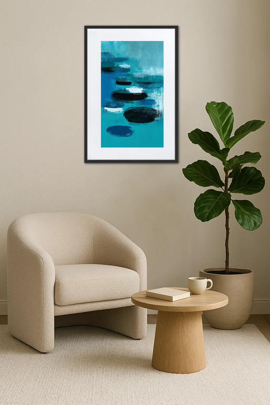 Tableau Abstrait Bleu Turquoise