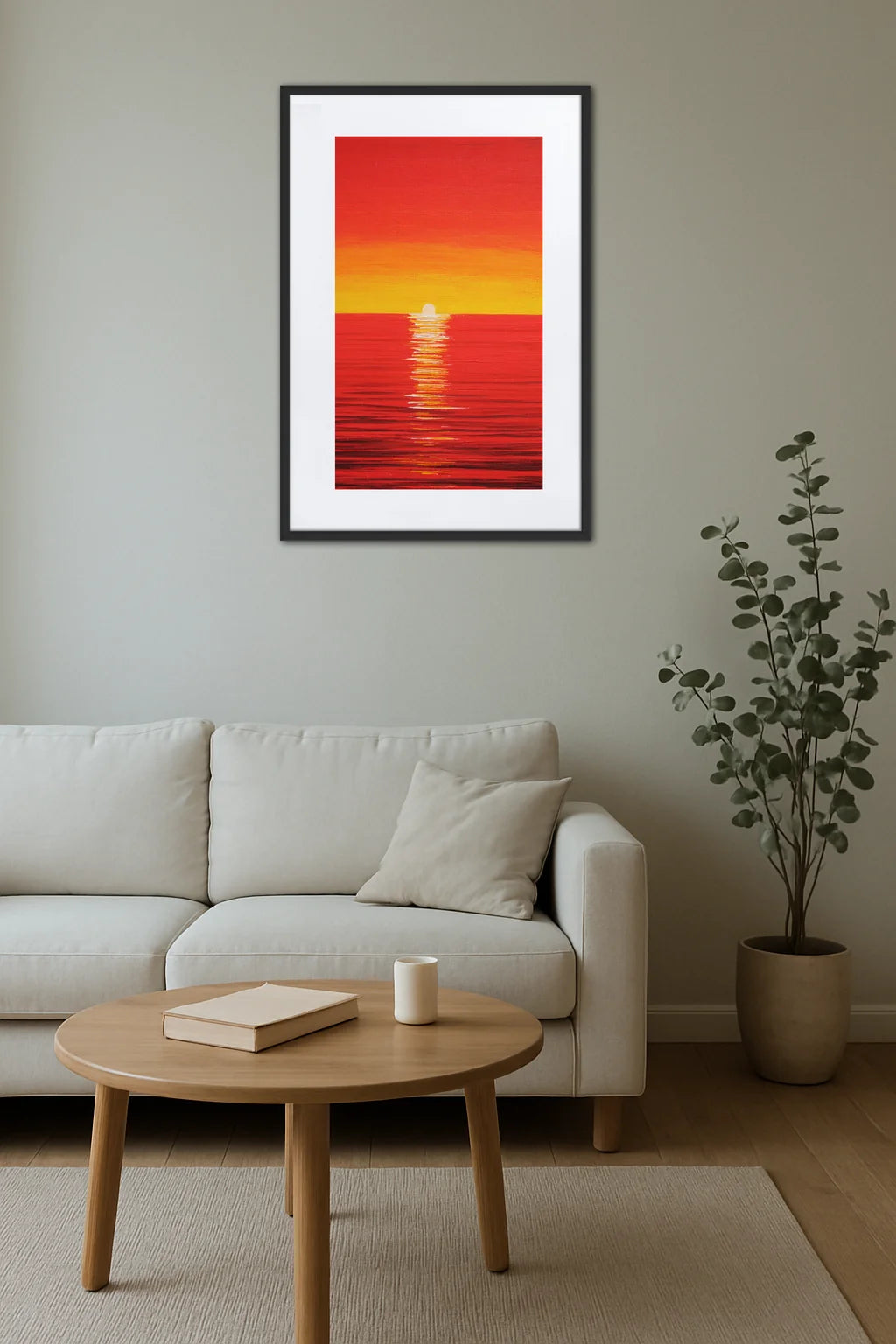 Tableau Abstrait Coucher De Soleil
