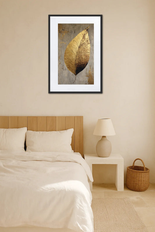 Tableau Abstrait Feuille Or