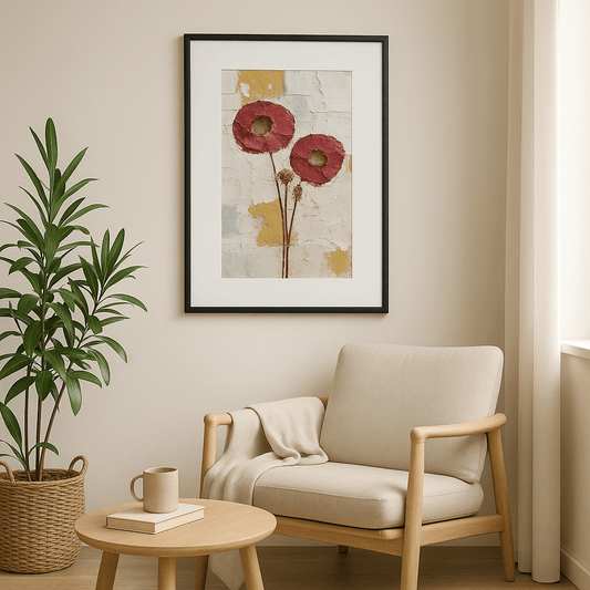 Tableau Abstrait Fleurs
