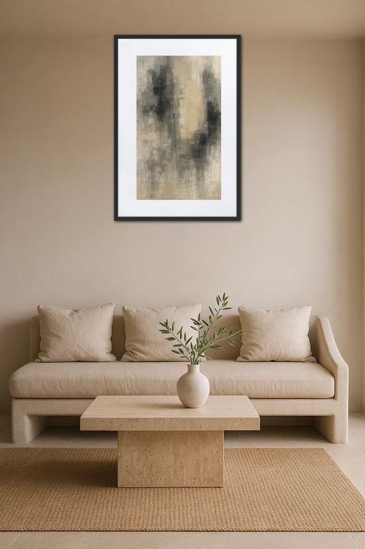 Tableau Abstrait Gris Beige