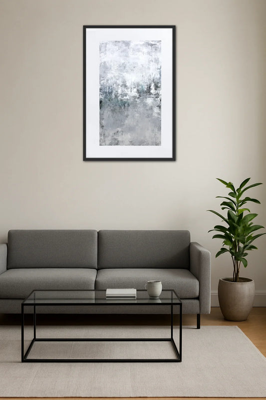 Tableau Abstrait Gris Et Blanc