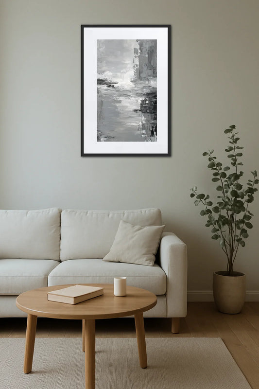 Tableau Abstrait Gris