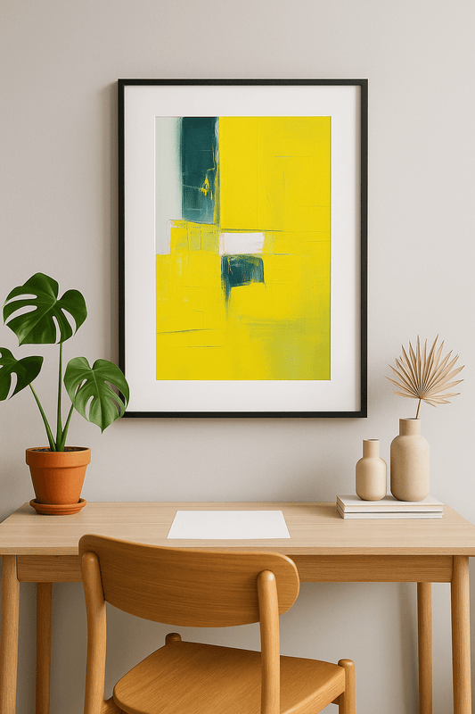 Tableau Abstrait Jaune