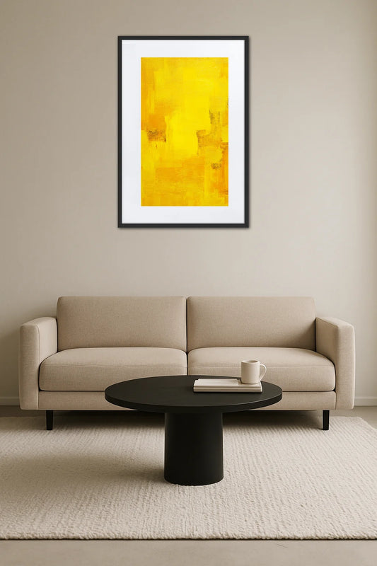 Tableau Abstrait Jaune