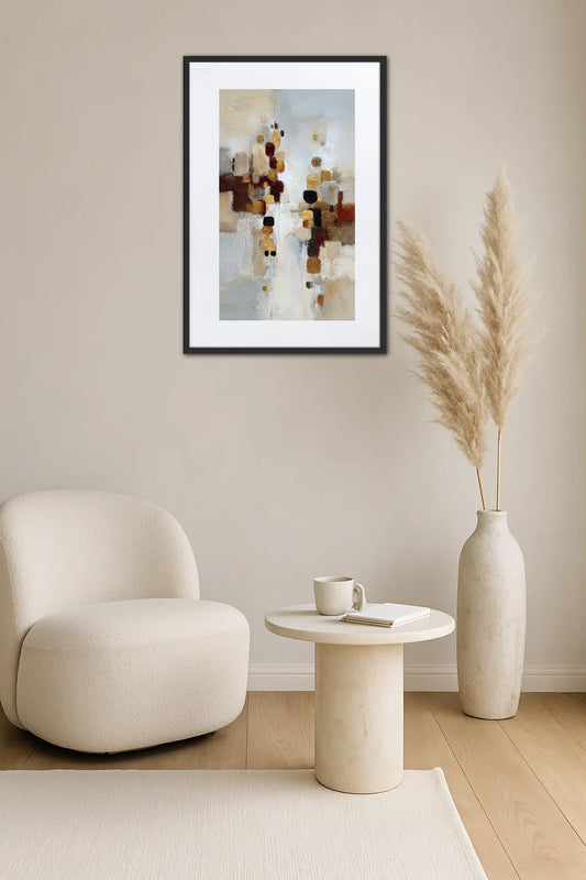 Tableau Abstrait Marron Beige