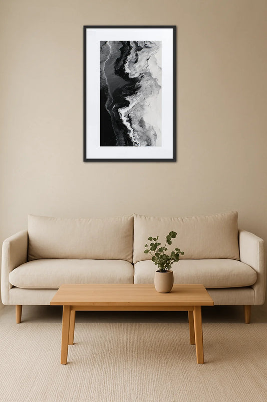 Tableau Abstrait Monochrome