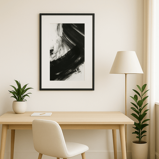 Tableau Abstrait Noir et Blanc