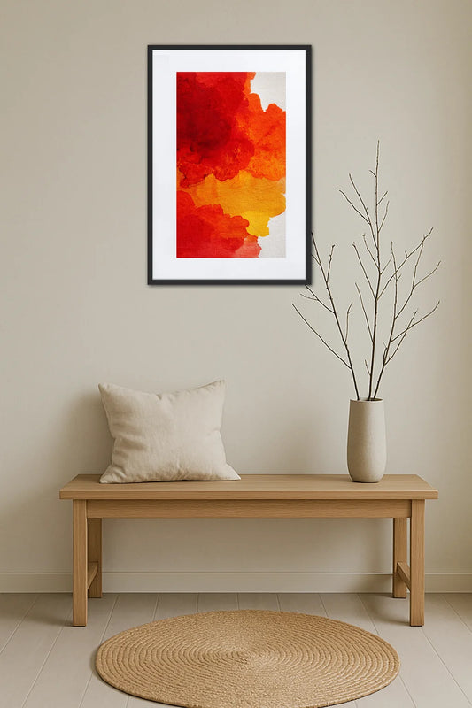 Tableau Abstrait Rouge Orange Jaune