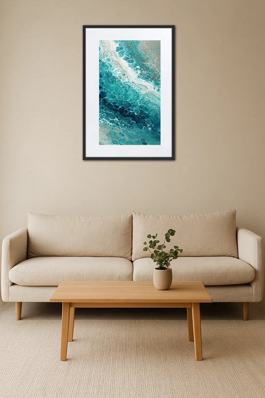 Tableau Abstrait Turquoise