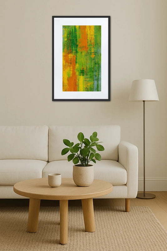 Tableau Abstrait Vert Orange