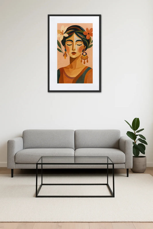 Tableau Abstrait Visage Femme