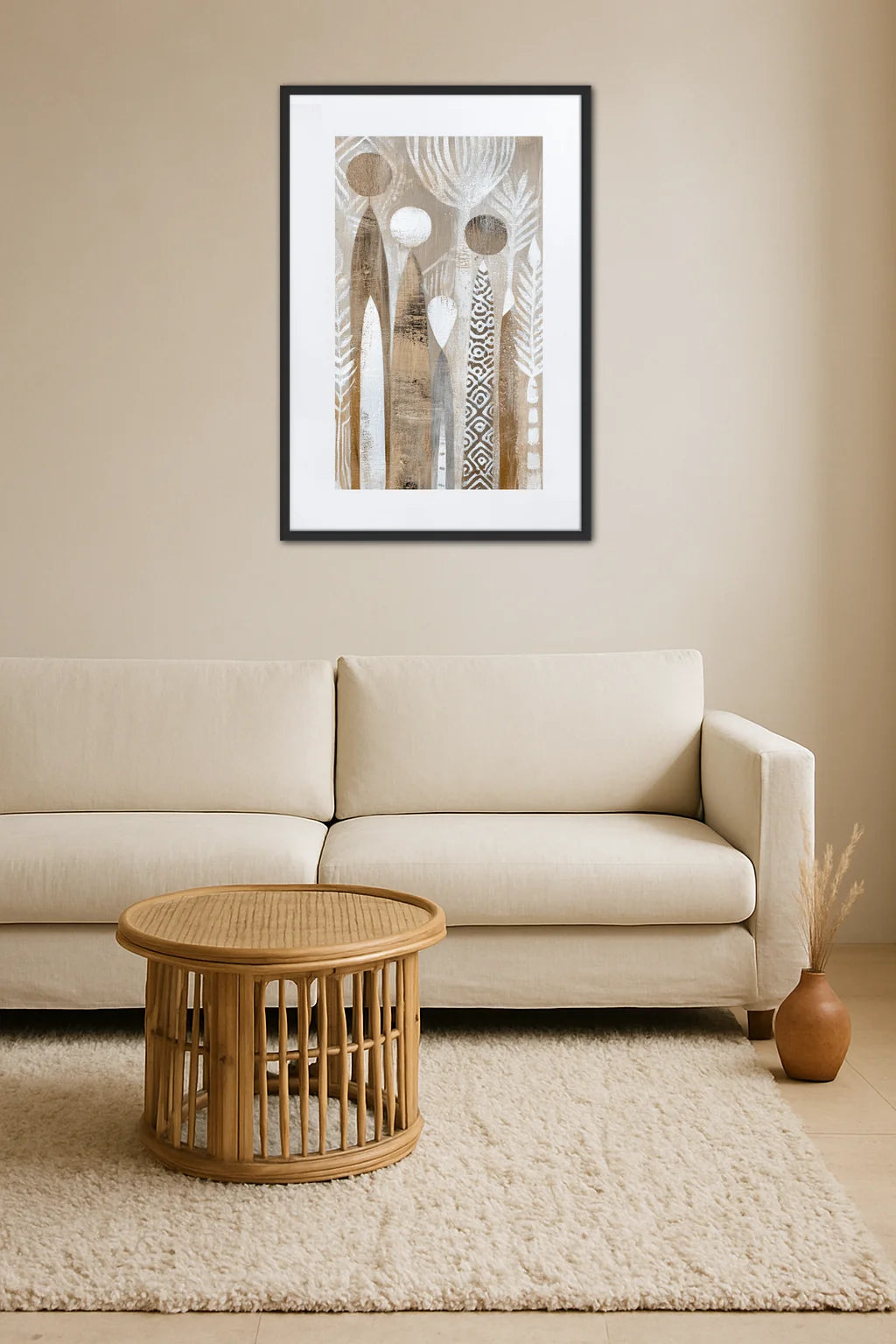 Tableau Africain Beige