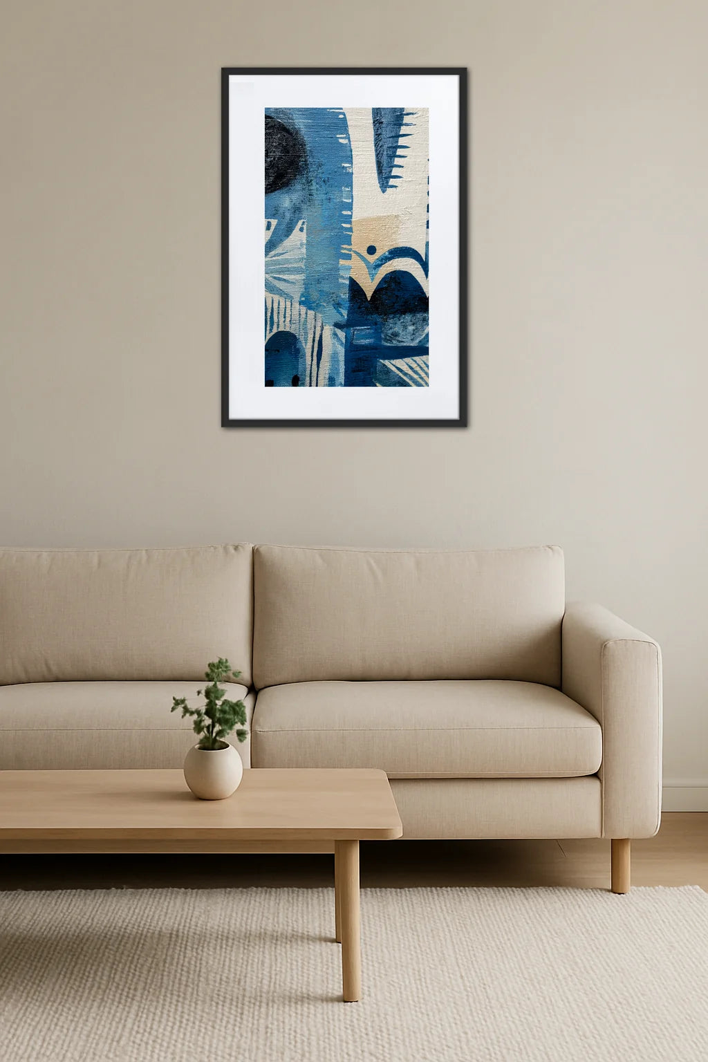 Tableau Africain Bleu