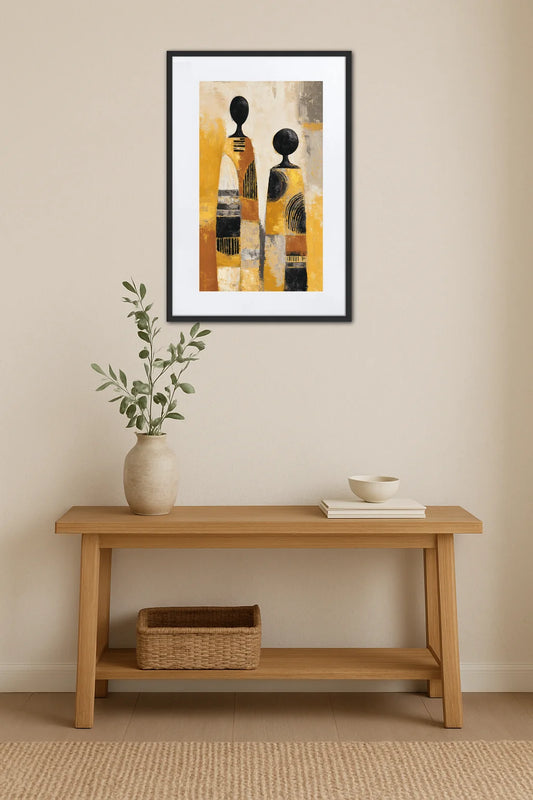 Tableau Africain Jaune