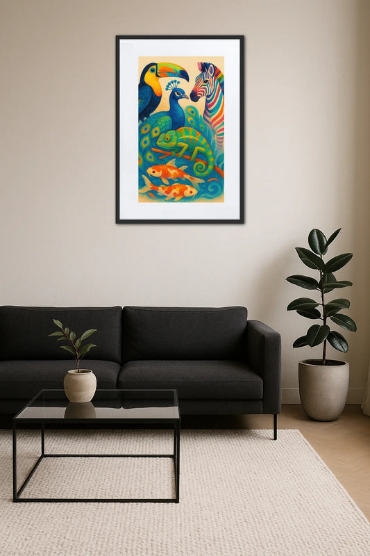 Tableau Animaux Coloré  
