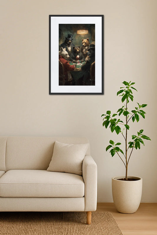 Tableau Animaux Jouant Au Poker  